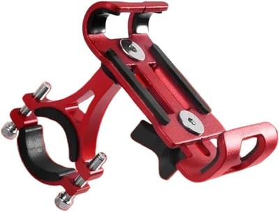 Telefoonhouder voor fiets en motor - Universele telefoonhouder - 360° draaibaar en kantelbaar - Fietsaccessoires - Rood