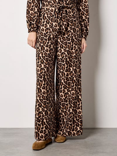 Broek met wijde pijpen en luipaardprint