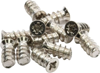 Schroeven Set - Platte Kop - Bevestigingsklussen - Vernikkelde Afwerking - 6mm x 13mm