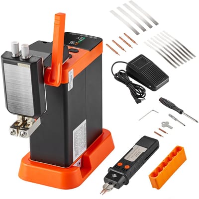 Accu Puntlasapparaat, 14,5 kW - Condensator Technologie - Twee Lasmodi voor 0,1-0,3 Mm Nikkel, Met 73B Soldeerpen