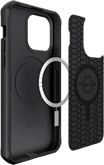 Itskins, Hoesje geschikt voor iPhone 14 Pro Max - Ballistic Nylon R Versterkt & MagSafe Compatibel, Zwart