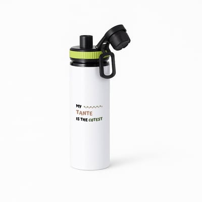 Hacebo® - my tante is the cutest waterfles met draaidop groen - Tante - schattige tante - verjaardagscadeau - verjaardag - cadeau - cadeautje voor tante - tante artikelen - kado - geschenk - gift - water fles - 850ML