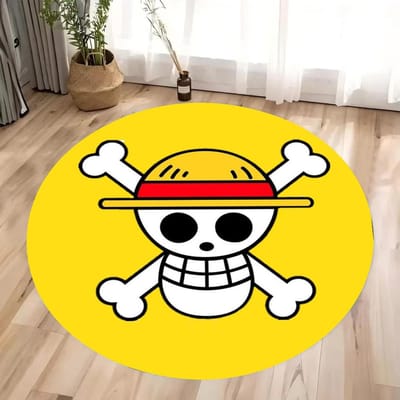 One Piece Anime Huis Rond Tapijt Woonkamer Stijlvolle Slaapkamer Vloermat Kinderkamer Tapijt voor Anime Liefhebbers Decor 40X40CM