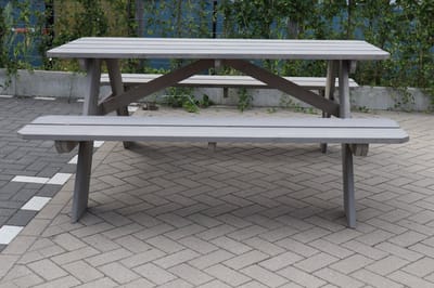 Picknick tafel van Grey wash Steigerhout 180x200x78cm