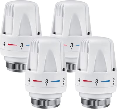 Thermostaatkop Voor Radiatoren - 4 Stuks M30 x 1,5 | Verwarmingsthermostaat Met Vorst- en Instelfuncties