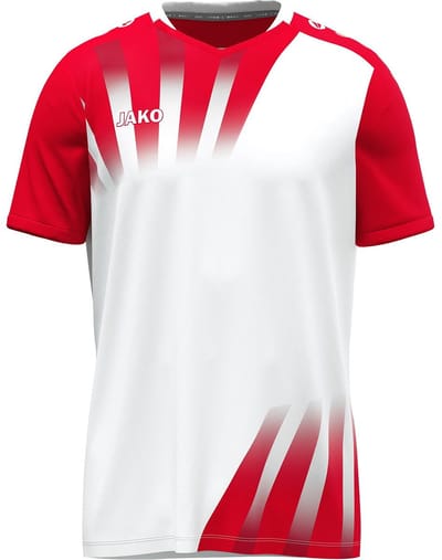Jako Vintage Shirt Korte Mouw Kinderen - Wit / Rood | Maat: 128