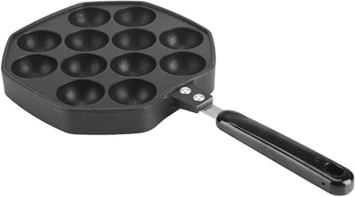 Takoyaki Pan - Octopusbal Maker - Pannenkoekjes Bakken - Antiaanbaklaag - 12 Holtes - Zwart