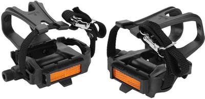 Dailygoods- Fietspedalen met teenclips - Nylon Pedalen - Antislip Pedalen - Lichtgewicht - Duurzaam - Eenvoudig te installeren - Clipped Pedals