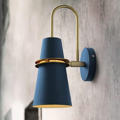 Wandlamp Geometrisch - Decoratieve lamp - Ruimte Verfraaien - Scandinavisch Design - 37cm Hoog - Blauw