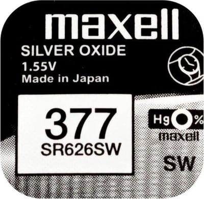 MAXELL 377 / SR626SW zilveroxide knoopcel horlogebatterij 1 (een) stuks