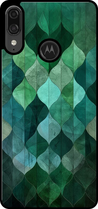 Smartphonica Telefoonhoesje Geschikt voor Motorola Moto E6 Plus met groene bladeren opdruk - TPU backcover case green leaf design - Groen geschikt voor Motorola Moto E6 Plus