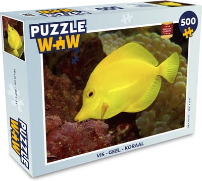 Puzzel Vis - Geel - Koraal - Legpuzzel - Puzzel 500 stukjes