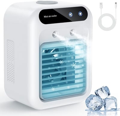 Luchtkoeler - Draagbare airconditioner - Draagbare koelventilator - Stille mobiele airco met 500mL watertank - Zonder Afvoerslang - Voor kamer slaapkamer kantoor