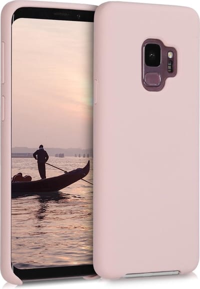 kwmobile telefoonhoesje geschikt voor Samsung Galaxy S9 - Hoesje met siliconen coating - Smartphone case in mat lichtroze