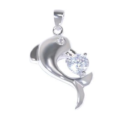 Blinx Jewels Zilveren Hanger Dolfijn Hartje Zirkonia