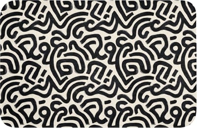 Badmat 60x40 cm - Antislip - Modern - Abstract - Zwart - Badmatten voor badkamer - Badkamermat - Douchemat - Badkamer mat