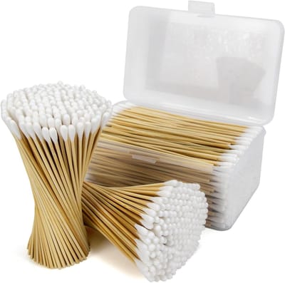Bamboe Wattenstaafjes - Katoen Applicators - Make-up Aanbrengen - Sterk Bamboe Handvat - 500 Stuks - Natuurlijk