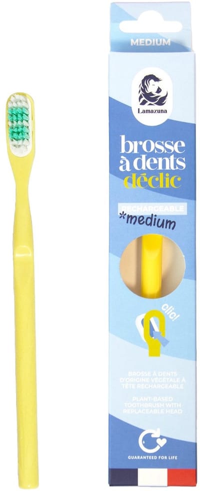 Lamazuna Toothbrush medium mimosa yellow 1 Stuks