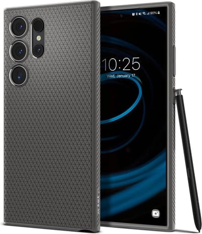 Geschikt voor Spigen Liquid Air Samsung Galaxy S24 Ultra Back Cover hoesje - Grijs