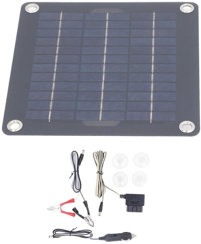 Zonnepaneel Kit - Zonne Batterijlader - Accu Onderhoud - Monokristallijn Silicium - 20 Watt - Zwart