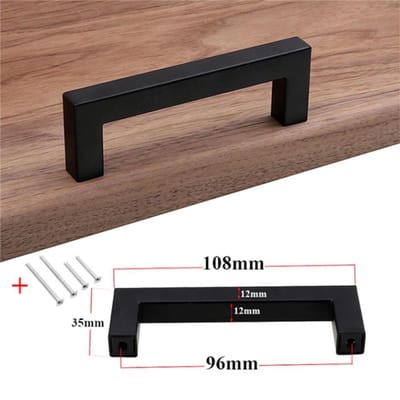 DW4Trading RVS Handgreep met Schroeven - Keuken Meubel Deur - Zwart - 108 mm