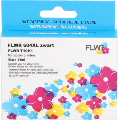 FLWR inktcartridges voor Epson 604XL Zwart - Premium Huismerk Epson 604 inkt (Zwart - hoge capaciteit) o.a. geschikt voor Epson Expression Home XP-4205 XP-4200 XP-3205 XP-3200 XP-2205 XP-2200 en WorkForce WF-2950DWF WF-2930