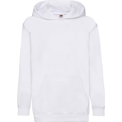 Fruit Of The Loom Kinder Unisex Sweatshirt Met Capuchon / Hoodie (Wit)