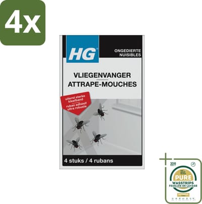 HG X Vliegenvanger 4 stuks per verpakking - Voordeelverpakking - 4 stuks - Vliegenplaag - Vliegwering