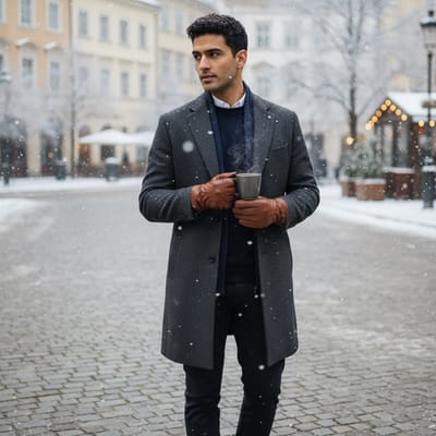 Herenhandschoenen van Italiaans leer met warme wollen voering voor de winter, casual rijden en rijden