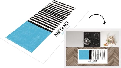 Keukenloper - Loper keuken - Blauw - Abstract - Patroon - 120x60 cm - Keukenloper vinyl