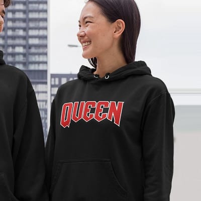 King / Queen Hoodie Premium (Queen - Maat XS) | Koppel Cadeau | Valentijn Cadeautje voor hem & haar