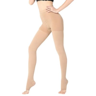 Medische Compressie Panty 20-30 Mmhg Mat Care Panty Vrouwen Verpleging Compressie Panty Zwelling Spataderen Oedeem L beige