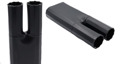 PRO-TIE® - Krimpkous Spruitstuk / Verdeelstuk 2-aderig met lijm 38-18 / 20-7 mm Zwart UV-bestendig - PRO-TIE