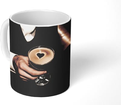 Mok - Koffiemok - Hartje - Cocktail - Espresso Martini - Hand - Mokken - 350 ML - Beker - Koffiemokken - Theemok