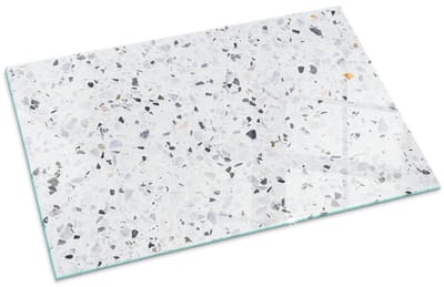 Tulup Kachel Vloerplaat - Steenpatroon met deeltjes Plaat Voor Onder Houtkachel - 100 cm x 70 cm - Wit Vloerplaat Openhaard - Rechthoek Kachel Vloerplaat - Vloerplaat Voor Houtkachel - Onderplaat Kachel - Vloerplaat Voor Kachel
