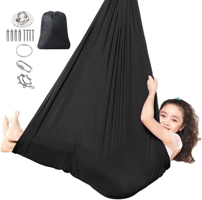 Draagbare Hangmat - Schommelstoel Outdoor - Ontspannen Buitenleven - 150 kg Draagvermogen - 280x100CM - Zwart
