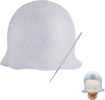 Dye Hair Cap voor Haarverf en Highlights - Herbruikbare Zachte Siliconen Hoed met Metalen Haaknaald voor Perfecte Hairstyling
