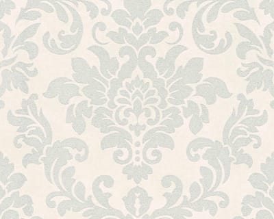 TRADITIONEEL BAROK ORNAMENTEN BEHANG - Metallic Wit Grijs - AS Creation Trendwall