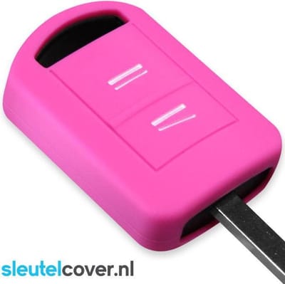 Autosleutel Hoesje geschikt voor Opel - SleutelCover - Silicone Autosleutel Cover - Sleutelhoesje Roze