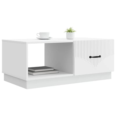 vidaXL - Salontafel - Wit - 90 - x - 50 - x - 37 - cm - Bewerkt - hout