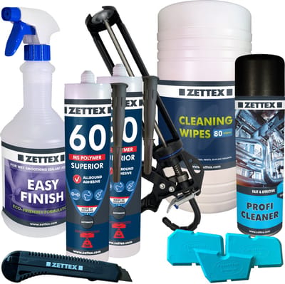 Zettex MS 60 Polymeerkit Superior - Montagekit – Lijmkit – Afdichtkit - Binnen & Buiten - 290ml - Antraciet - VOORDEELBUNDEL