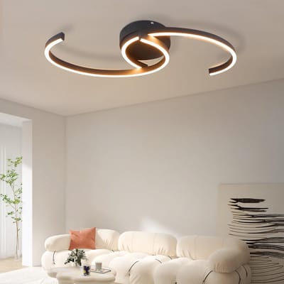 Glitzerlife - Plafondlamp Plafondverlichting - Dimbare LED - Sterrenhemel Design - Met Afstandsbediening - Modern Rond - Ø46,5 cm - Zwart