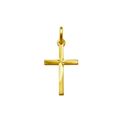 Lucardi Unisex Zilveren goldplated hanger kruis - Hanger - 925 Zilver - Goudkleurig