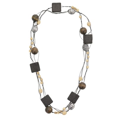 Behave damesketting – boho etnische stijl met houten kralen – 174 cm