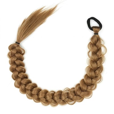 Licht bruin haar extensions dames gevlochten paardenstaart vlecht haarstuk synthetisch haar elastiek lange braid hair extension kleur 27#