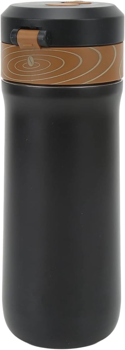 Reiskoffiezetapparaat Franse Pers - Koffiepot Thermos - Koffie Zetten Onderweg - Uitstekende Isolatie - 320 ml - Zilver