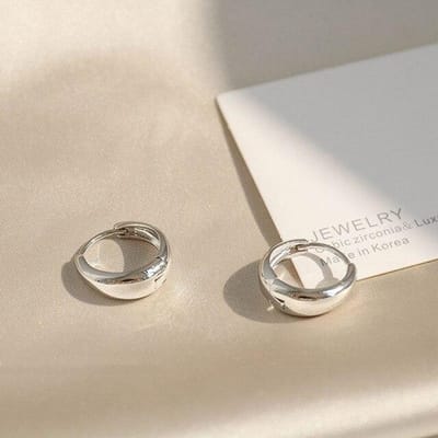 925 Sterling Zilver Cirkel Boog Oorbellen Trendy Retro Eenvoudig Sexy Verfijnd Koppel Valentijnsdag Cadeau beige