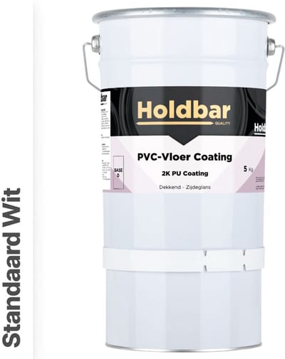 Holdbar PVC-Vloer Coating Wit (Witste kleur) 5 Kg - Vloerverf - Alle kleuren - Hecht direct op PVC - Slijtvast - UV-bestendig - Gemakkelijk te reinigen - Beschermt PVC-Vloer - 2 Componenten Verf