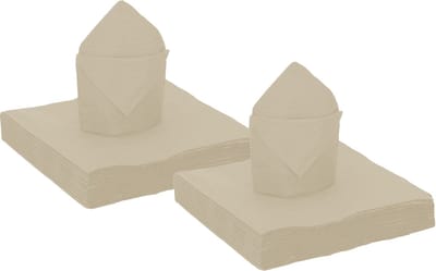 Santex feest servetten - 40x stuks - taupe/beige - 40 x 40 cm - papier