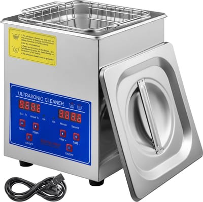 VEVOR 2L Ultrasone reiniger Machine Roestvrij staal Ultrasone reinigingsmachine Digitale verwarming Timer Sieradenreiniging voor commercieel persoonlijk thuisgebruik (2L)